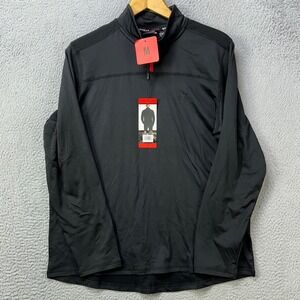 NEW Spyder Active Adult Mens Medium Shirt Pullover Black Performance Quarter Zip